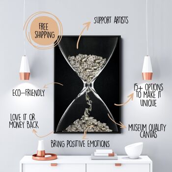 Money time - 12x16" (30x40cm) - Floating (Black) 3