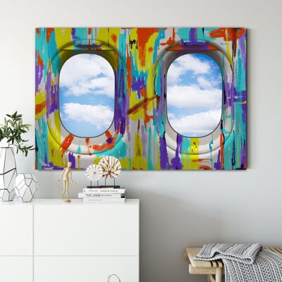 Window View - 16x12" (40x30cm) - Floating (Black)