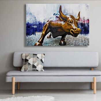 New Golden Charging bull - 16x24" (40x60cm) - Floating (Black) 4