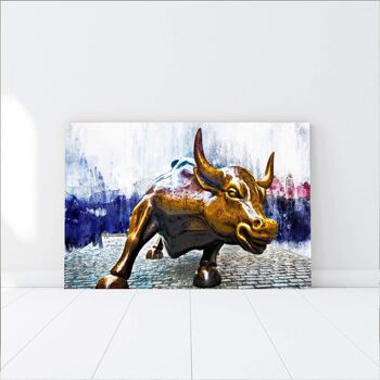 New Golden Charging bull - 16x24" (40x60cm) - Floating (Black) 5