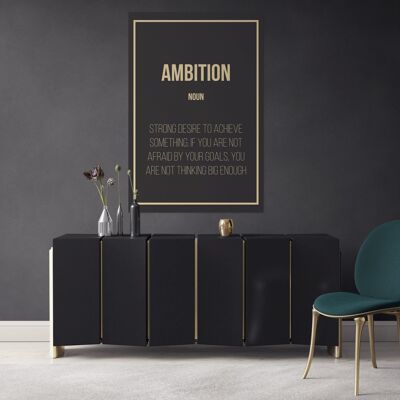 Ambition - Definition - 24x36" (60x90cm) - Schwimmend (Schwarz)