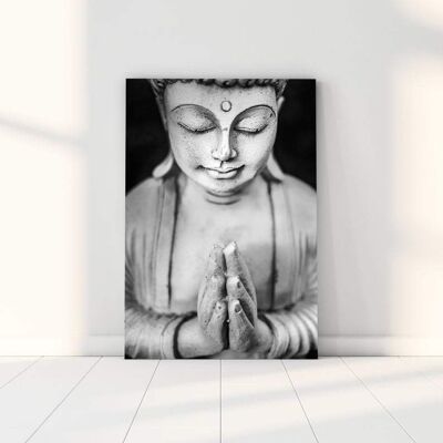 Buddha wall art - 12x16" (30x40cm) - Floating (Black)