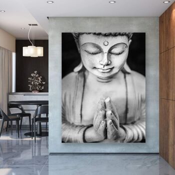 Buddha wall art - 12x16" (30x40cm) - Floating (Black) 6