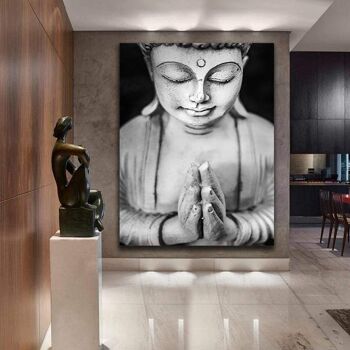 Buddha wall art - 12x16" (30x40cm) - Floating (Black) 2