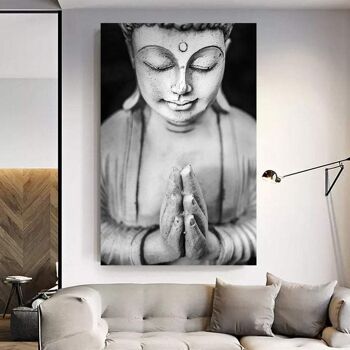 Buddha wall art - 30x40" (75x100cm) - Floating (Black) 5