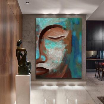 Abstract Buddha face - 12x16" (30x40cm) - Floating (Black) 3