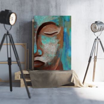 Abstract Buddha face - 12x16" (30x40cm) - Floating (Black) 4