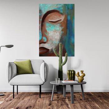 Abstract Buddha face - 12x16" (30x40cm) - Floating (Black) 5