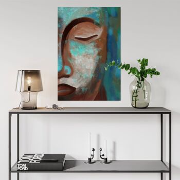 Abstract Buddha face - 12x16" (30x40cm) - Floating (Black) 6