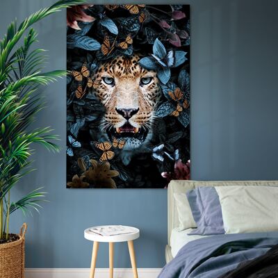 Leopardo tropicale - 12x16" (30x40 cm) - Galleggiante (nero)