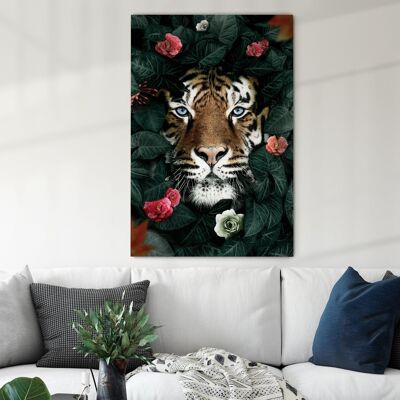 Tigre nascosta - 12x16" (30x40 cm) - Galleggiante (nero)