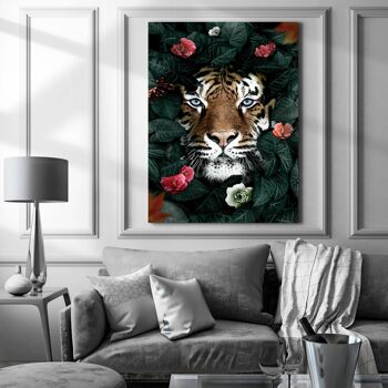 Hidden Tiger - 12x16" (30x40cm) - Floating (Black) 2