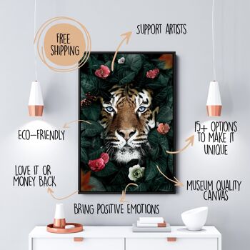 Hidden Tiger - 12x16" (30x40cm) - Floating (Black) 4