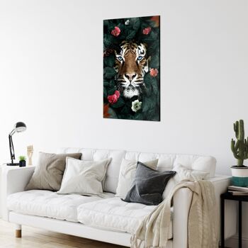 Hidden Tiger - 12x16" (30x40cm) - Floating (Black) 6