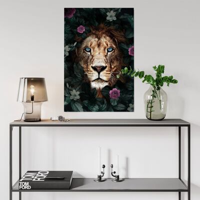 Hidden Lion - 12x16" (30x40cm) - Floating (Black)