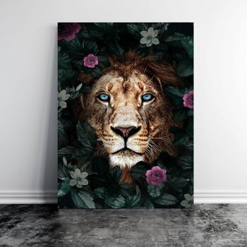 Hidden Lion - 12x16" (30x40cm) - Floating (Black) 4