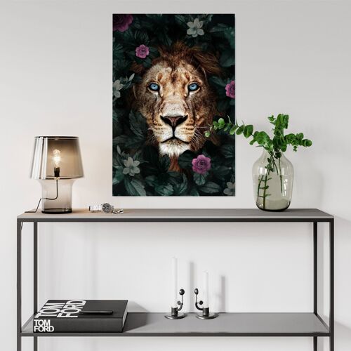 Hidden Lion - 24x36" (60x90cm) - Floating (Black)