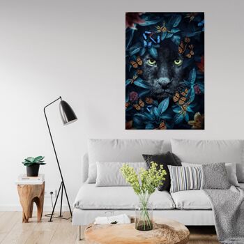 Tropical Panther - 12x16" (30x40cm) - Floating (Black) 1