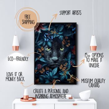 Tropical Panther - 12x16" (30x40cm) - Floating (Black) 2
