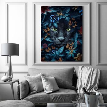 Tropical Panther - 12x16" (30x40cm) - Floating (Black) 3