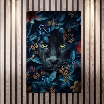 Tropical Panther - 12x16" (30x40cm) - Floating (Black) 5