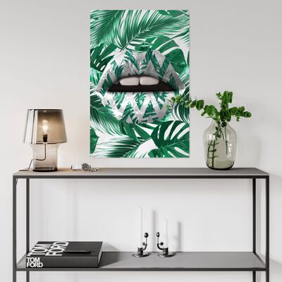 Labios Tropicales - 12x16" (30x40cm) - Flotante (Negro)