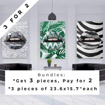 Tropical Lips - 16x24" (40x60cm) - Floating (Black) 4