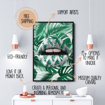 Tropical Lips - 16x24" (40x60cm) - Floating (Black) 2