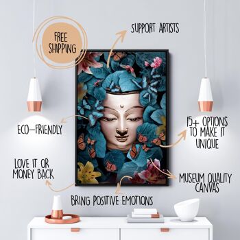 Tropical Buddha - 12x16" (30x40cm) - Floating (Black) 6