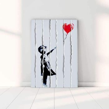 Banksy “Girl with Balloon” in Strips - 12x16" (30x40cm) - No Frame 4