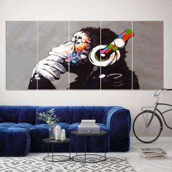 Banksy DJ Monkey Gorilla Chimp - Single Panel: 60x40" (150x100cm) 5