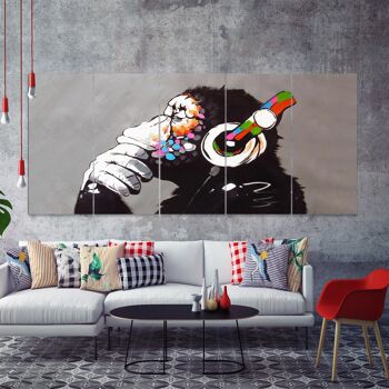 Banksy DJ Monkey Gorilla Chimp - 5 panels: 36x118"(90x300cm) 6