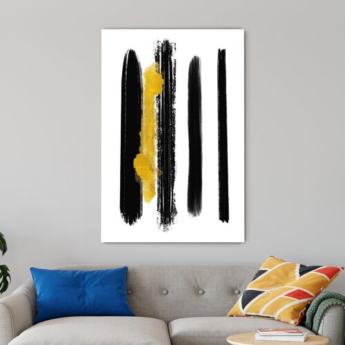Golden Brush - 12x16" (30x40cm) - Floating (Black)