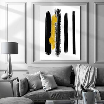 Golden Brush - 12x16" (30x40cm) - Floating (Black) 3