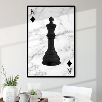 Black Chess - 12x16" (30x40cm) - Floating (Black) 1