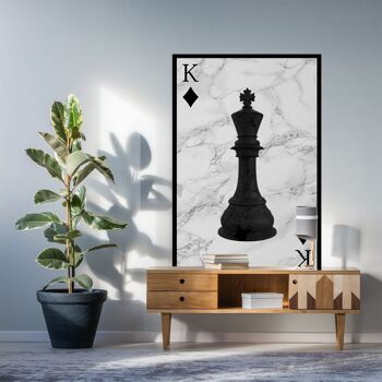 Black Chess - 12x16" (30x40cm) - Floating (Black) 3