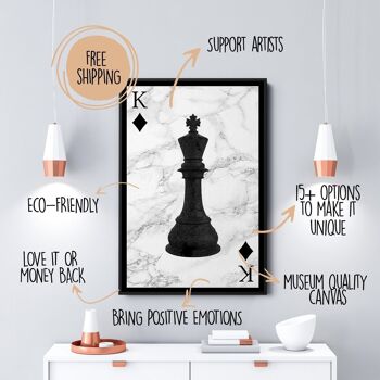 Black Chess - 12x16" (30x40cm) - Floating (Black) 5