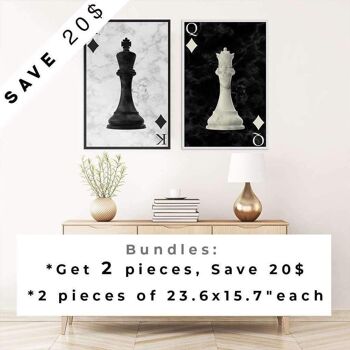 Black Chess - 12x16" (30x40cm) - Floating (Black) 6