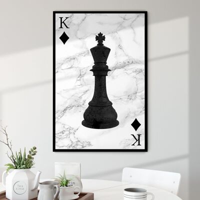 Schwarzes Schach – 16 x 24" (40 x 60 cm) – ohne Rahmen