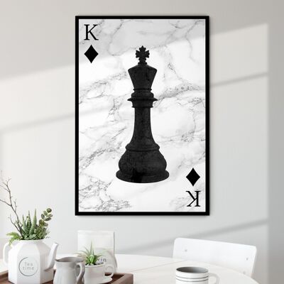 Schwarzes Schach – 24 x 36" (60 x 90 cm) – ohne Rahmen