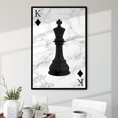 Re degli scacchi - 12x16" (30x40 cm) - Galleggiante (nero)