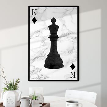 Chess King - 12x16" (30x40cm) - Floating (Black) 1