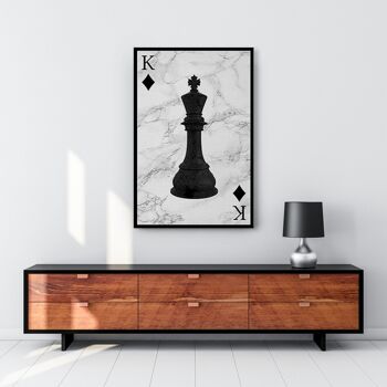 Chess King - 12x16" (30x40cm) - Floating (Black) 4