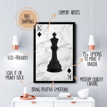 Chess King - 12x16" (30x40cm) - Floating (Black) 5