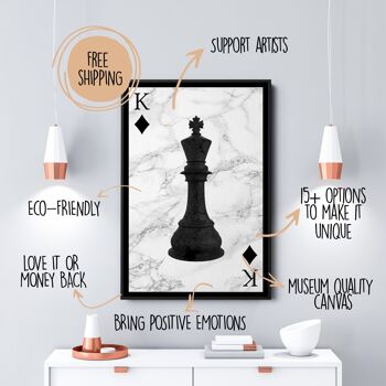 Chess King - 24x36" (60x90cm) - Floating (Black) 5