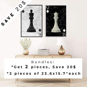 Chess King - Save 20$: 2 pieces Bundles 24' x 16' (60x40 cm) - No Frame 6