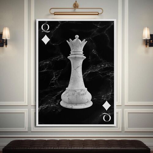 Chess Queen - 12x16" (30x40cm) - Floating (Black)