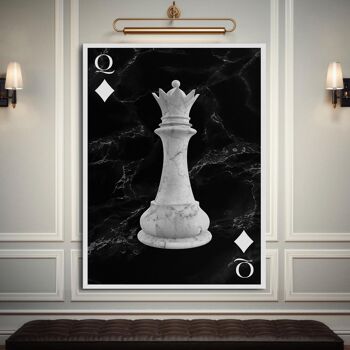 Chess Queen - 12x16" (30x40cm) - Floating (Black) 1