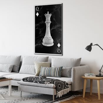Chess Queen - 12x16" (30x40cm) - Floating (Black) 3