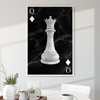 Chess Queen - 12x16" (30x40cm) - Floating (Black) 5